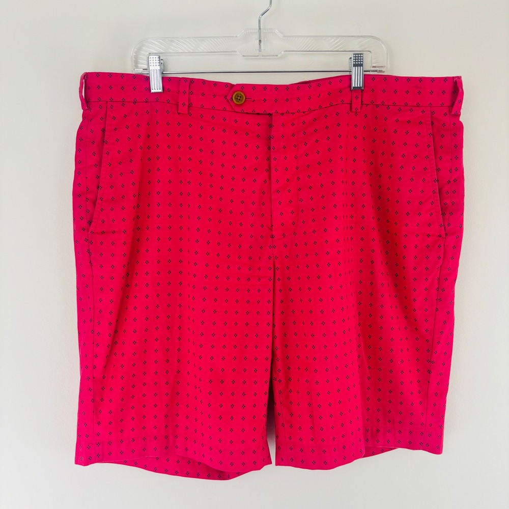 Brooks Brothers Men Pink Navy Geometric Print Bermuda Shorts Cotton W40 4894-012